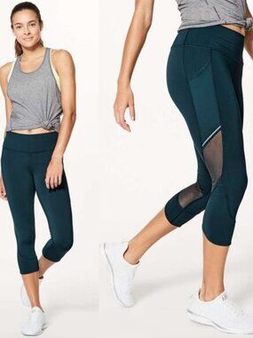 LULULEMON Home Stretch Crop 19" Size 4 Submarine